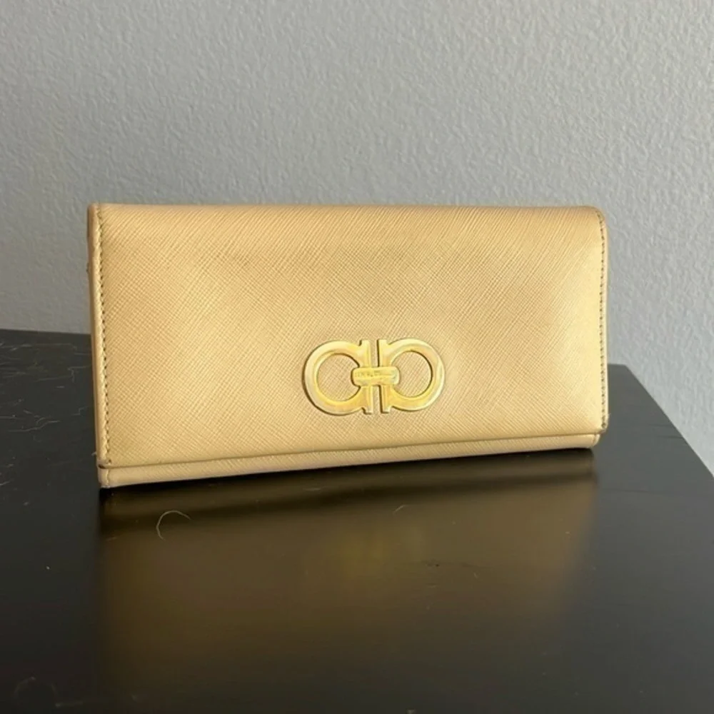 Salvatore Ferragamo Beige Long Wallet
